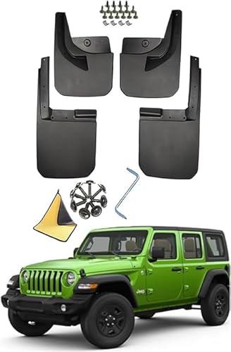 4 Stück Auto-Schmutzfänger Für Jeep Wrangler JL JK 2019-2023, vorne und hinten wasserdicht Spritzschutz Kotflügel-Zubehör von HMLTD