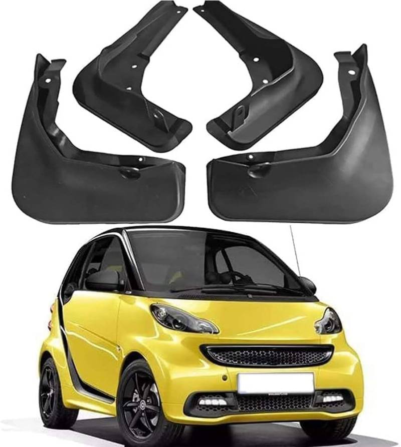 4 Stück Schmutzfänger Für Smart W451 451 Fortwo 2008-2019, Auto-Spritzschutz, kein Bohren Löchern erforderlich Schmutzfänger von HMLTD