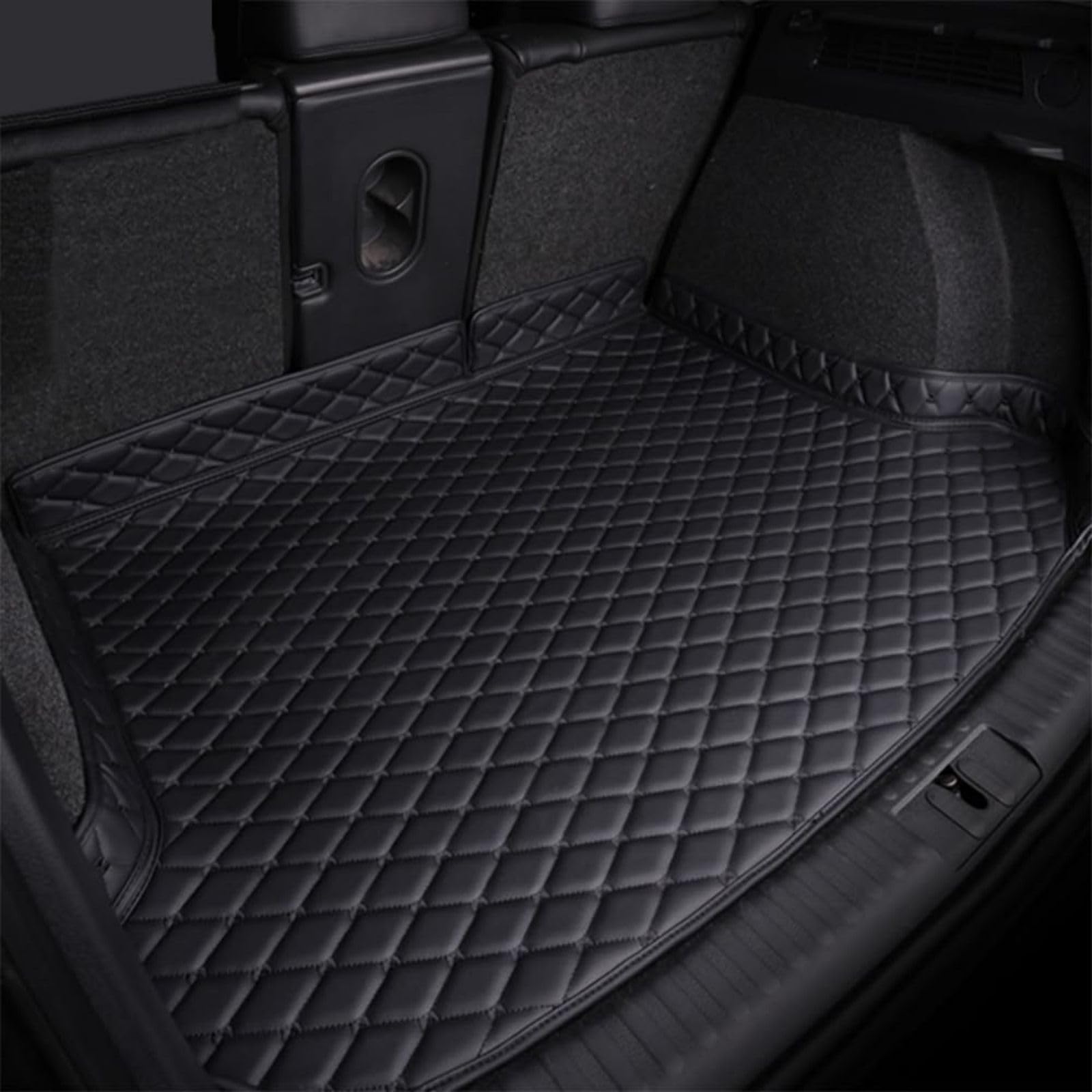 Auto Leder Kofferraummatten für BMW IX 2022-2024, rutschfest Kratzfestem Wasserdicht Schutzmatte Leicht zu Reinigen,Black von HMLTD