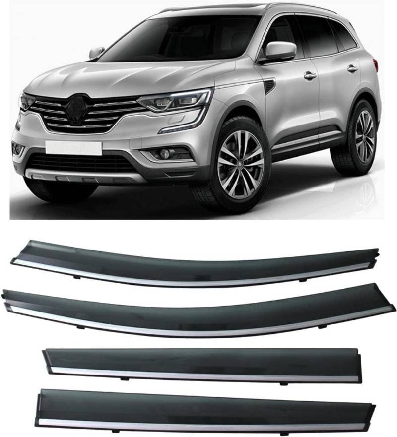 HMLTD 4 Stück Autofenster Windabweiser für Renault Koleos 2017 2018 2019 2020 2021, Regenabweiser Fenster visiere Lüftung sabweiser Anklebbare Deflektoren von HMLTD