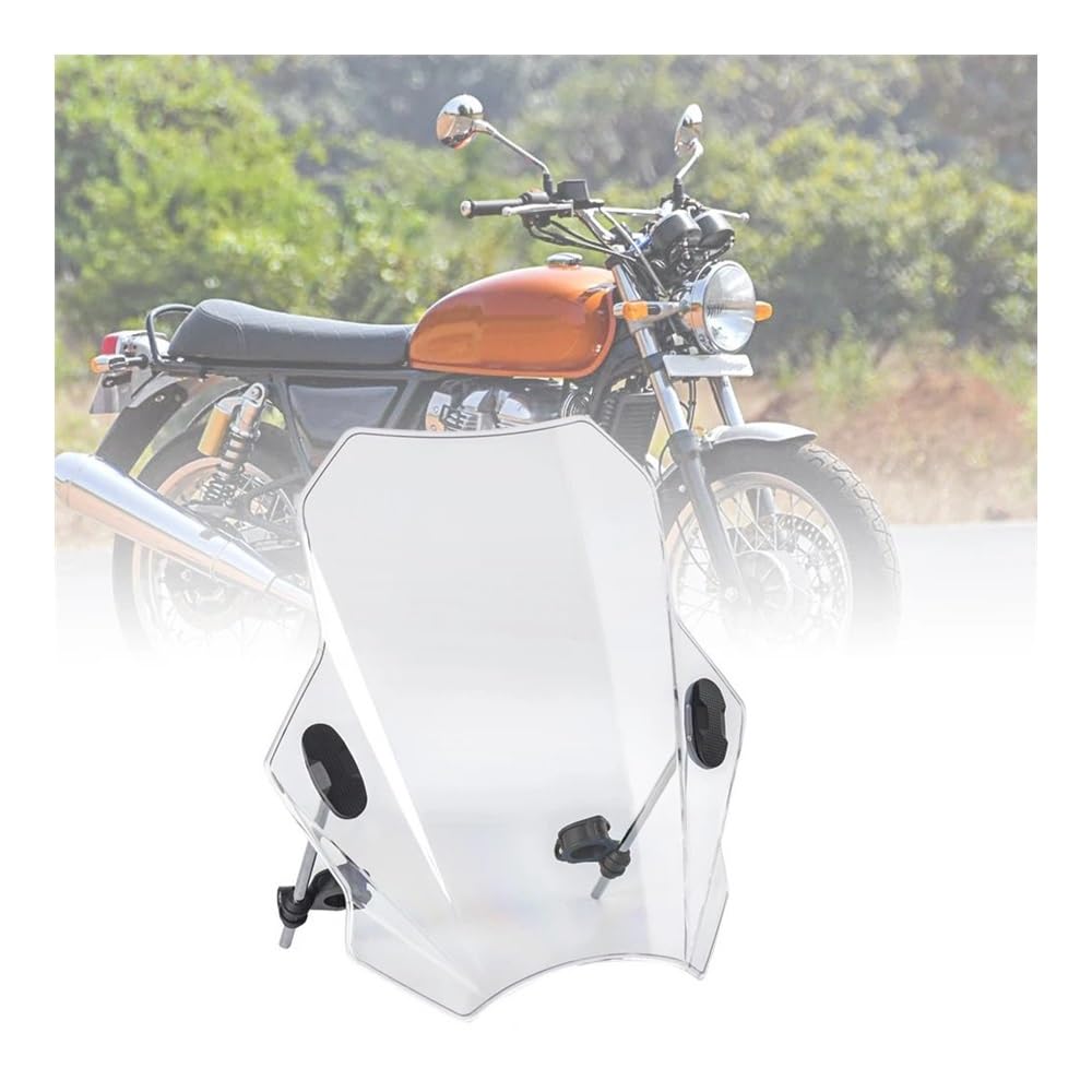 HMLTD Motorrad Windschild Windschutzscheibe Deflektor Deckt Bildschirm Für Royal Enfield Für Bullet/Meteor/Classic 350 500 Für Interceptor 650 Für Himalayan 411 400(Transparent) von HMLTD