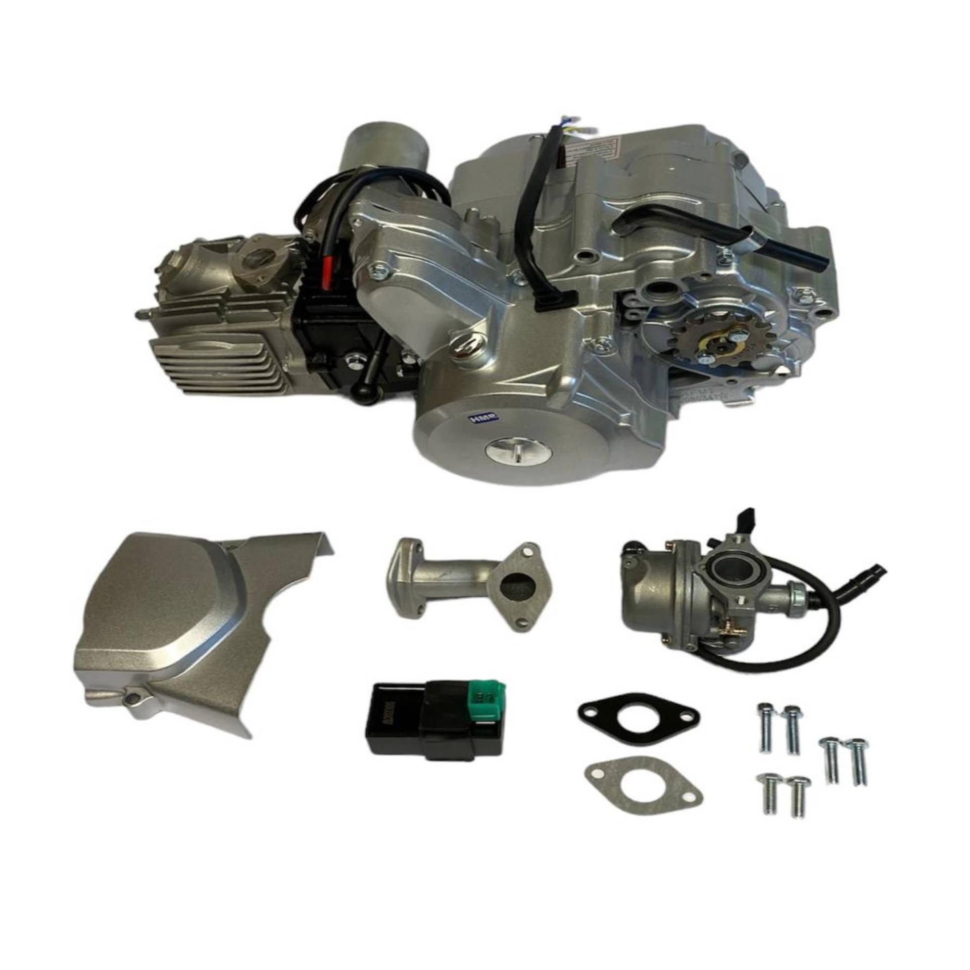 HMParts 4 Takt Motor Set 125 ccm Vollautomatik E-Starter oben Luftgekühlt Geeignet für ATV, Quad, Kinderquad von HMParts