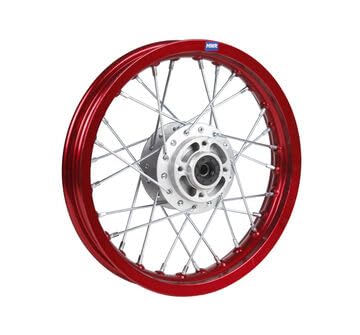 HMParts Alu Felge 12 Zoll vorne Eloxiert Geeignet für fast alle Modelle mit 12 mm Achse Dirt Bike, Pit Bike, XMOTOS, MotoCross (Rot) von HMParts