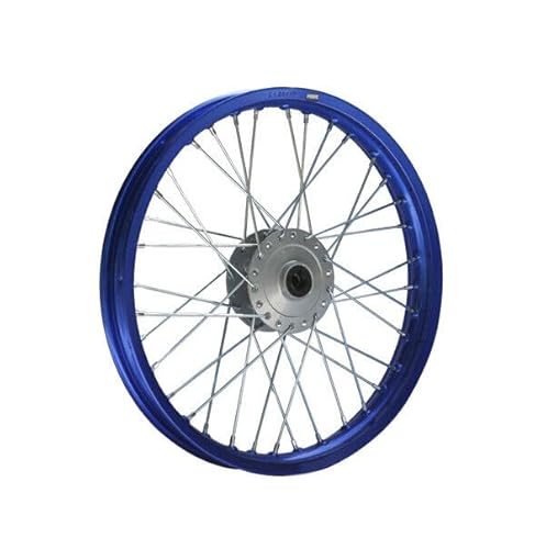 HMParts Alu Felge 17 Zoll vorne Blau Eloxiert Geeignet für fast alle Modelle mit 12 mm Achse Dirt Bike, Pit Bike, XMOTOS, MotoCross (Blau) von HMParts