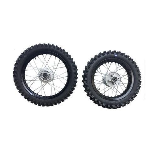 HMParts Alu Felgen Speichenräder SET Eloxiert 16" 19" Schwarz China Dirtbike Pitbike von HMParts