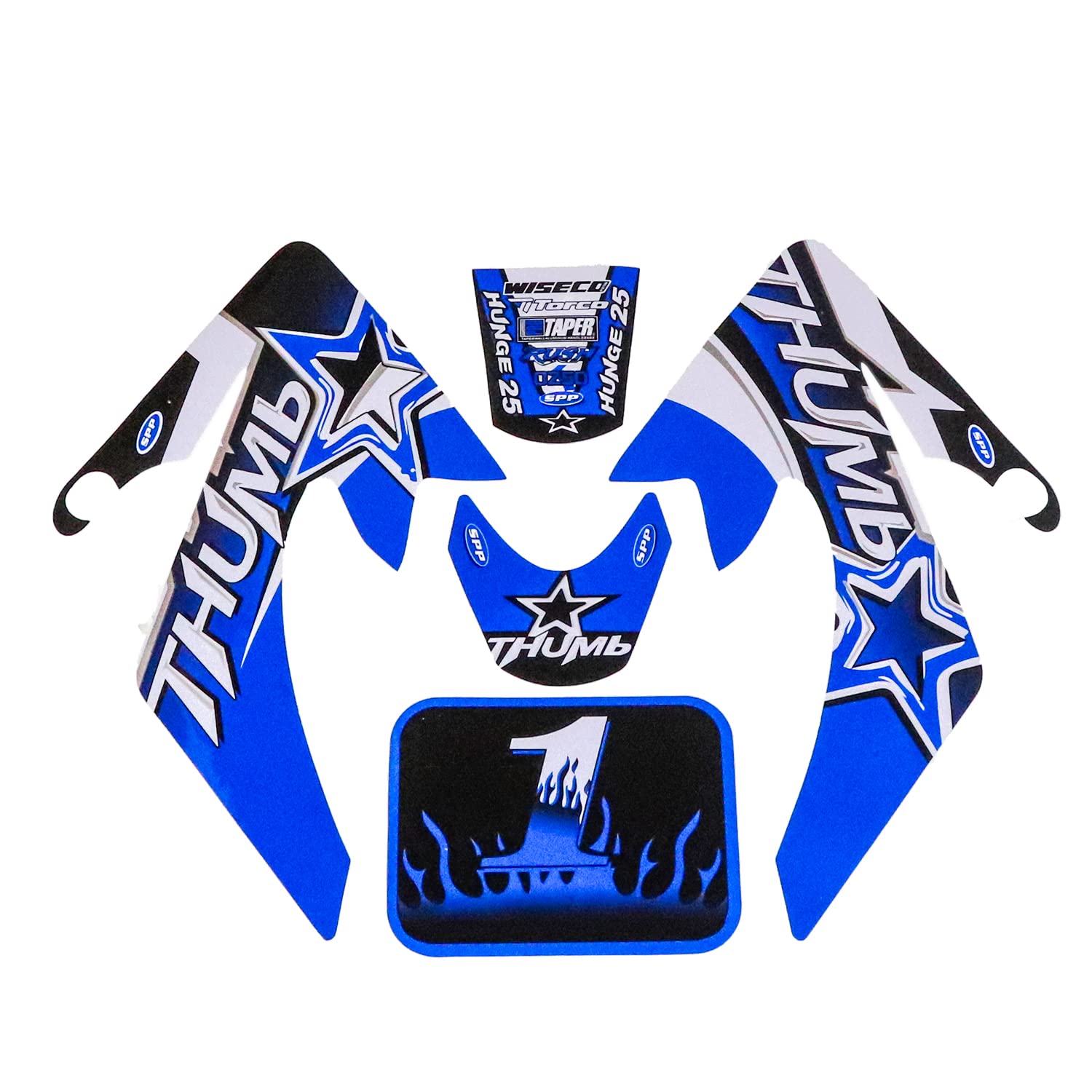 HMParts Pit Bike/Dirt Bike Top Aufkleber Set Thumb blau von HMParts