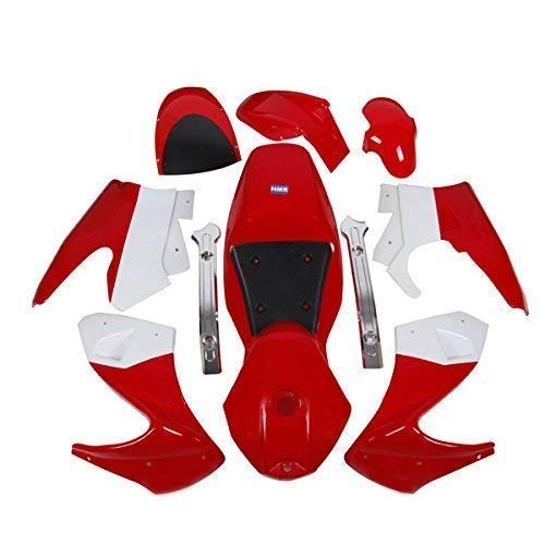 HMParts Pocket Bike Verkleidung Set komplett rot/Weiss von HMParts