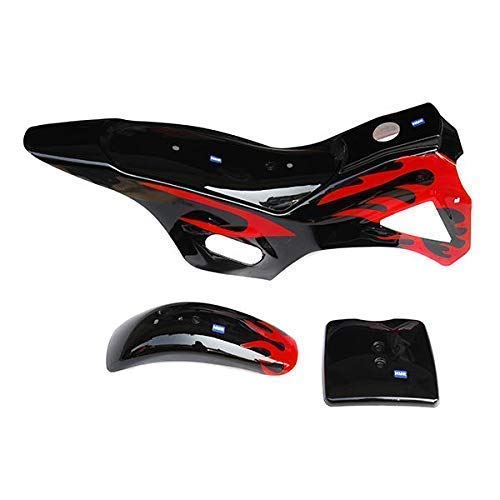 HMParts Verkleidungs SET Schwarz + Rot für Mini Cross 49 ccm Dirt Bike Pit Bike von HMParts