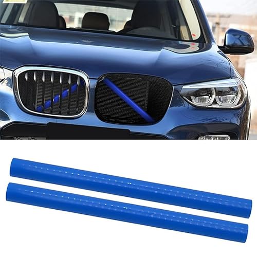 2 Stück Frontgrill Einsatz Streifen für BMW E81 E82 E87 E88 LCI 2007-2011 (12 Slats), Kühlergrill Zierleiste Front-Kühlergrille Einsätze Auto Grilleinsatz Kühlergrill Trim Zubehör,Blue von HMYOUXUAN