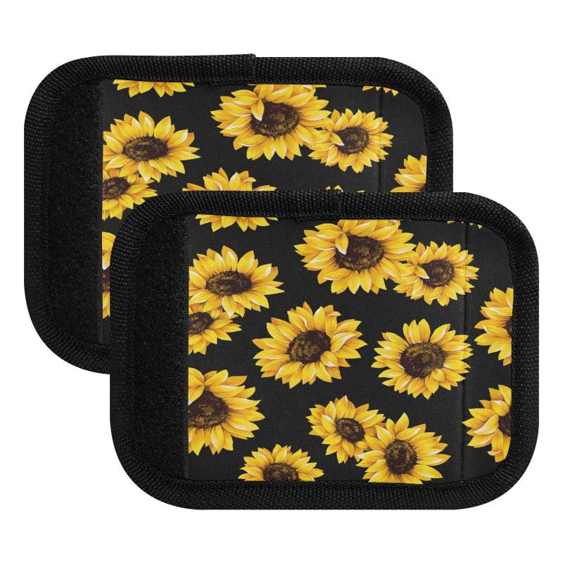 Gepäckgriff-Abdeckungen für Koffer, Gepäck, Sommer, Sonnenblumen, weiche Griffe, Abdeckungen für Frühling, Blumen, Reisezubehör, 2 Stück von HMZXZ