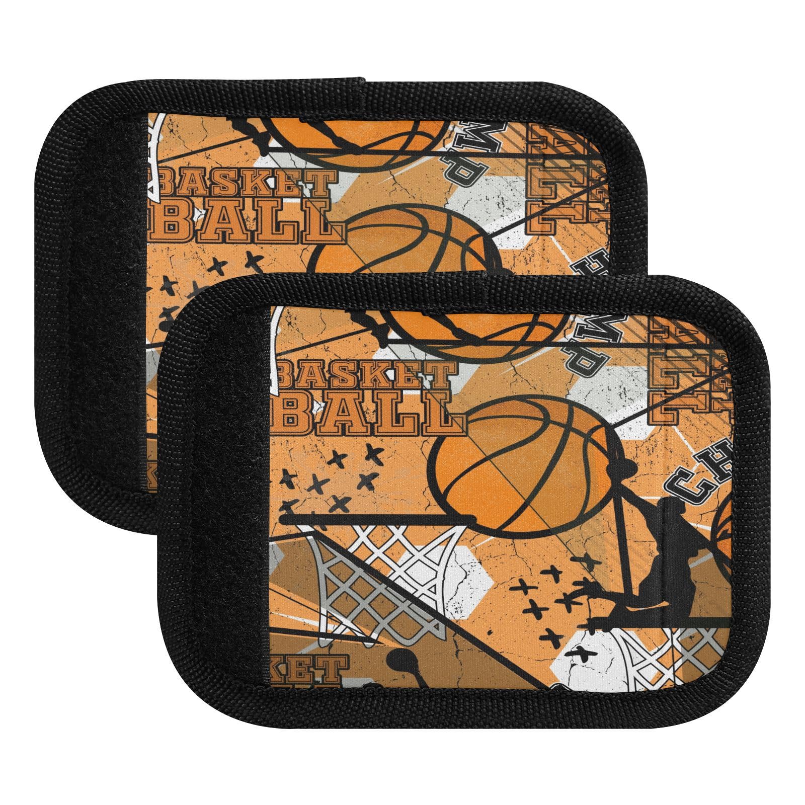 Gepäckgriffbandagen für Koffer, Gepäck, abstrakt, Basketball, moderne Identifikationen, weiche Griffe, Abdeckungen, Basketball, Orange, für Reisezubehör, 2 Stück von HMZXZ