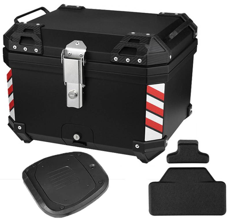 HNBYLMM Motorrad-Topcase, 36L/45L/57L Motorrad Topcase mit Sicherheitsschloss und Abnehmbarem Futter, Sicherer und langlebiger Wasserdichter Motorrad-Kofferraum-Heckbox, A-36L von HNBYLMM