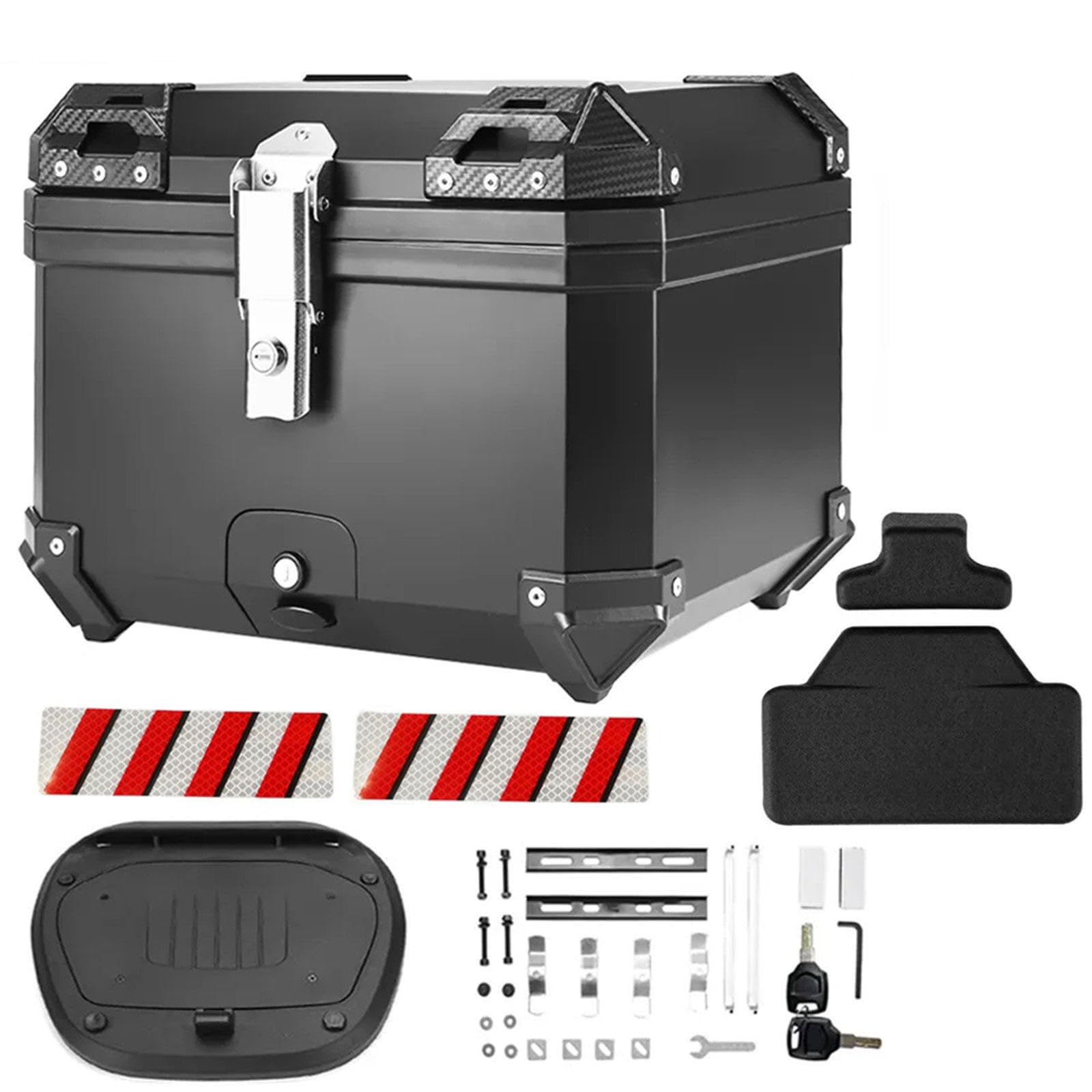 HNBYLMM Motorrad-Topcase, wasserdichte Motorrad-Topbox, Bietet Perfekt Platz für Einen Helm, Yniverseller ABS-Kunststoff-Motorradkoffer mit Sicherheitsschloss und Herausnehmbarem Innenfutter,A-36L von HNBYLMM