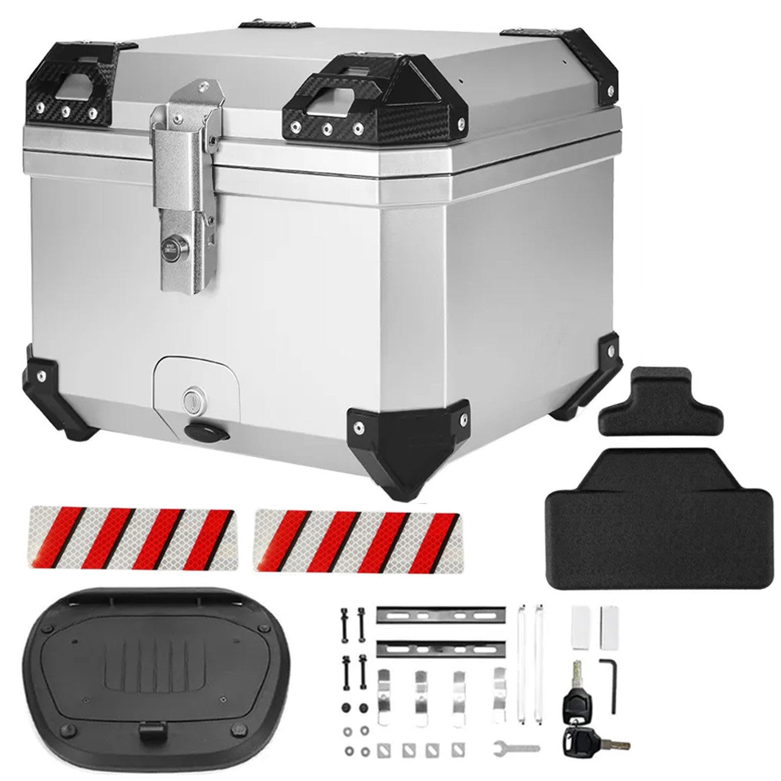 HNBYLMM Motorrad-Topcase, wasserdichte Motorrad-Topbox, Bietet Perfekt Platz für Einen Helm, Yniverseller ABS-Kunststoff-Motorradkoffer mit Sicherheitsschloss und Herausnehmbarem Innenfutter,C-36L von HNBYLMM