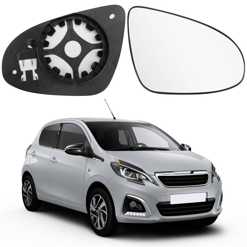 Auto Ersatzspiegel für Citroen C1 / Peugeot 108 (2014-2020),Heizung Rückspiegelglas Außenspiegel Seitenspiegel Flügelspiegelglas Seitenspiegelglas Ersatzteile,RIGHT von HNJDM