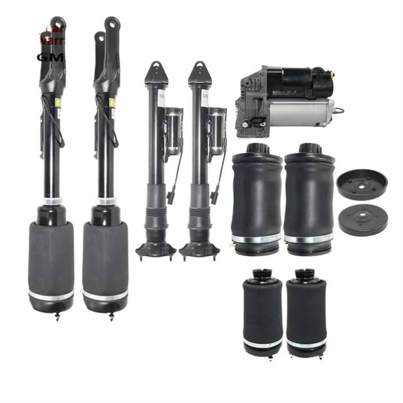 9PCS Air Ride Struts Air Frühling Taschen Und Kompressor Pumpe Kompatibel Mit ML W164 GL X164 Für Vorne und Hinten Links Rechts von HNJFXCRO