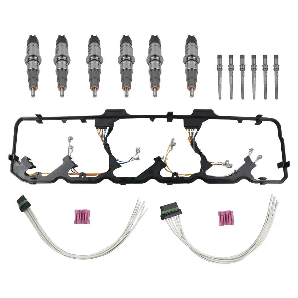 Common-Rail-Einspritzdüsen-Set, kompatibel mit RAM 2500 3500 6,7 l Diesel 2008–2012, 0986435518 68069384AA, kompatibles Einspritzdüsen-Set von HNJFXCRO