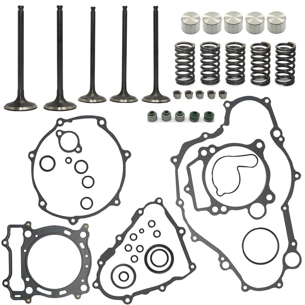 Motor-Einlass-Auslass-Ventilheber, Stößel, Federkeile, Dichtungssatz, kompatibel mit YFZ450 YFZ 2004 2005 2006 2007 2008 2009 von HNJFXCRO