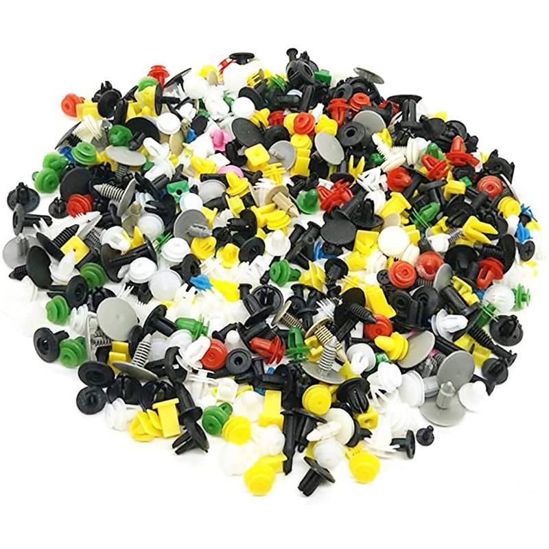 1000 Stück Befestigungsclips Auto Clips Set, Universal Befestigungsclips Türverkleidung Klammern Stoßstangen Zierleisten Plastikklips Set Kunststoffniete Befestigungssatz Clips für Auto (1000 Stücke) von HNJKJEU