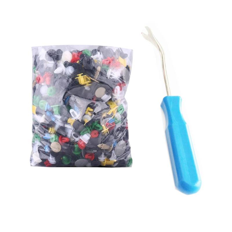 500pcs Befestigungsclips Auto Clips Set Universal Befestigungsclips mit Demontage Werkzeuge Türverkleidung Klammern Stoßstangen Zierleisten Plastikklips Kunststoffniete Befestigungssatz Clips von HNJKJEU