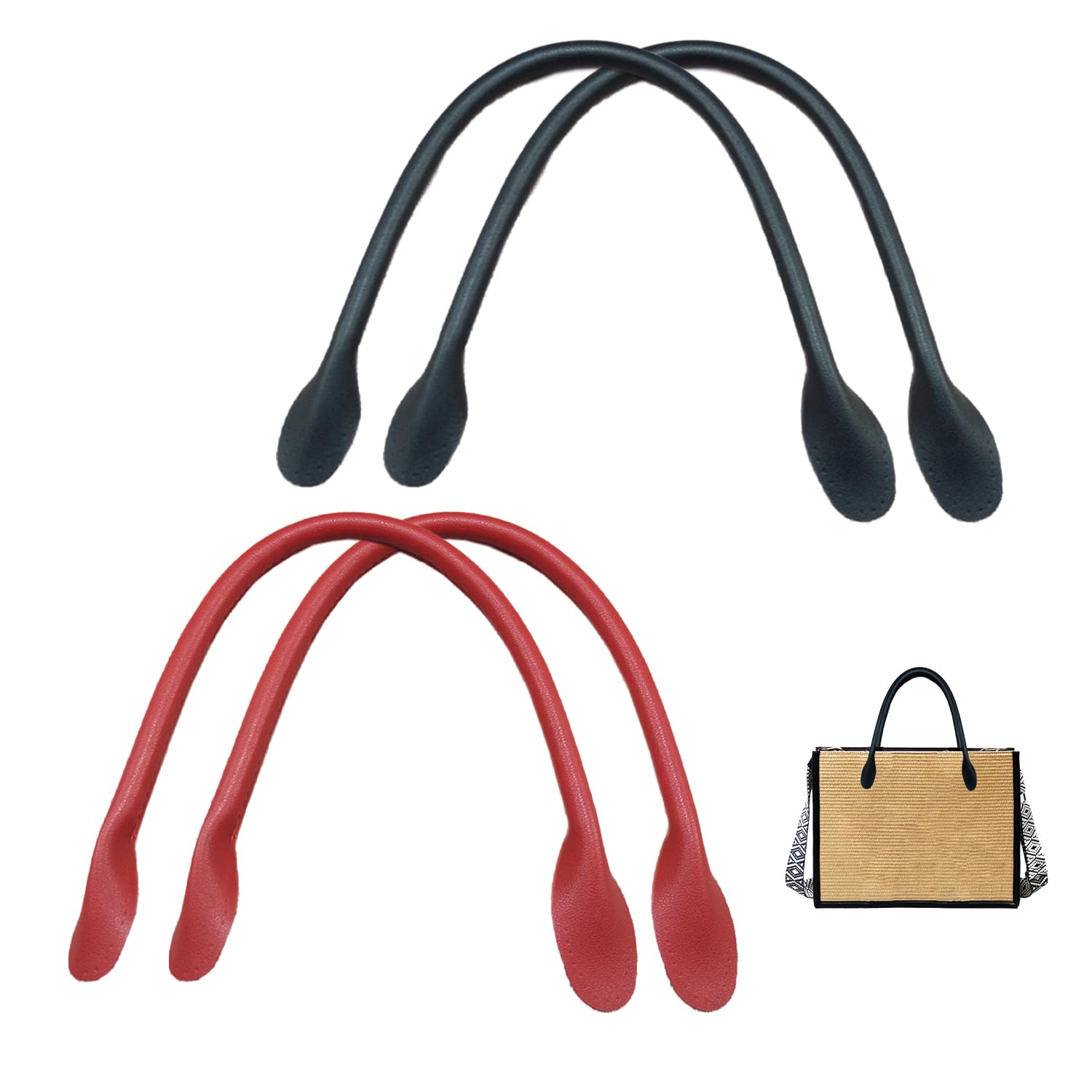 Taschengriffe Leder 4 Stück 61cm Leder Taschenriemen Handtasche Griffe Riemen für Umhängetasche, Ledergurt für Taschen Taschenbügel Leder für DIY Tasche Zubehör und Ersetzen Von Taschengurten von HNJKJEU