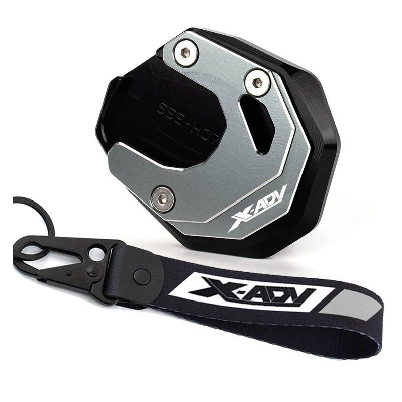 Stützplatte Fuß Verlängerungs Für Ho&nda X ADV XADV 750 XADV750 2017-2020 2021 2022 2023 Motorradzubehör CNC-Seitenständer Kickstand Enlarger Pad Schlüsselanhänger von HNQTVJLY