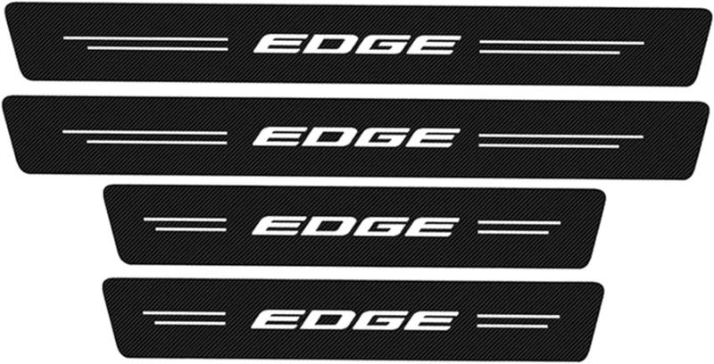 4pcs Auto Schwellen Aufkleber Kohlefaser Einstiegsleisten für Focus Fiesta Kuga Fusion Edge ST-Line S-max ST,Türschweller Stoßstangen Trittbrett Kratzer Lackschutzfolie Zubehör,8 von HNSWJZDY