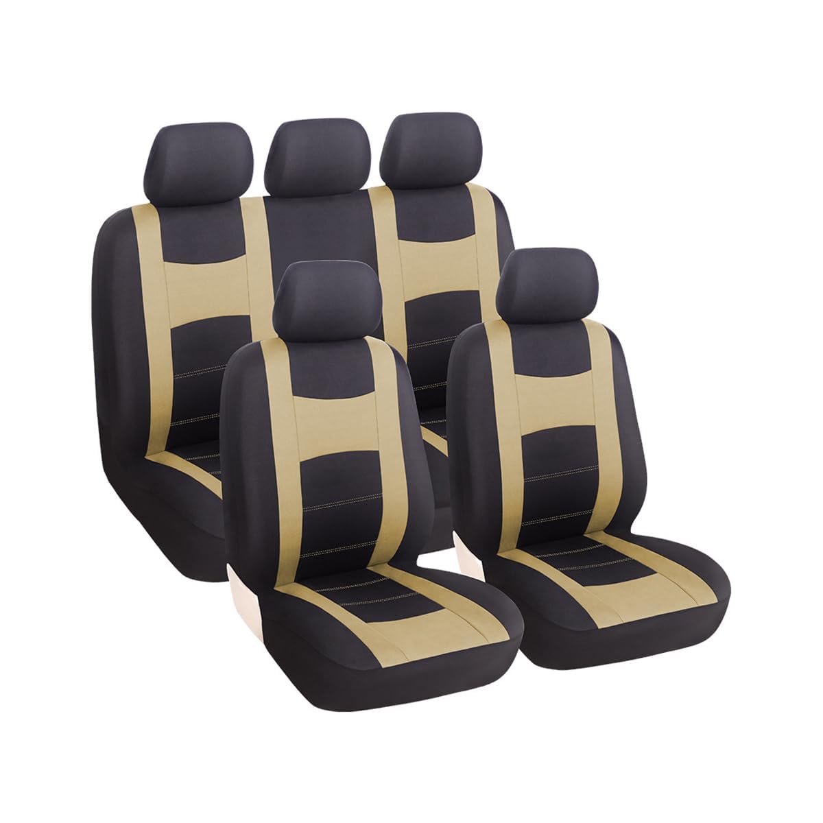 HNSWJZDY Auto Leder Sitzauflagen Set für Camry 2006-2011,Wasserdicht Abnehmbar Anti-schmutzig Sitzbezüge Auto Abstimmung Zubehör,C-Beige von HNSWJZDY