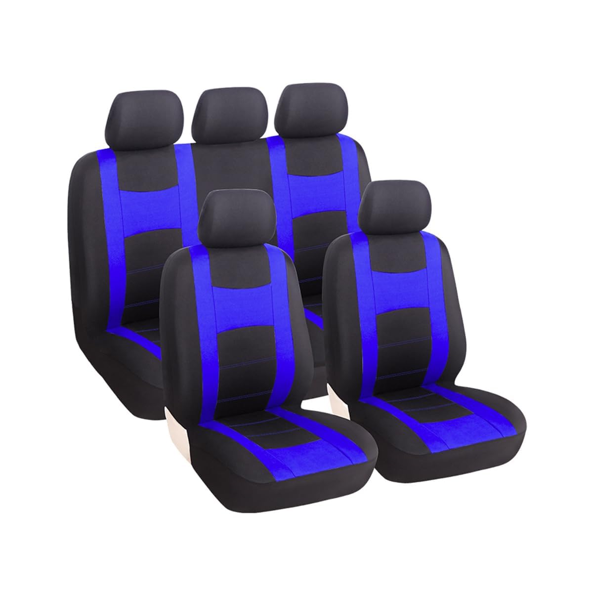 HNSWJZDY Auto Leder Sitzauflagen Set für Land Cruiser 5seats 2010-2015,Wasserdicht Abnehmbar Anti-schmutzig Sitzbezüge Auto Abstimmung Zubehör,A-Blue von HNSWJZDY