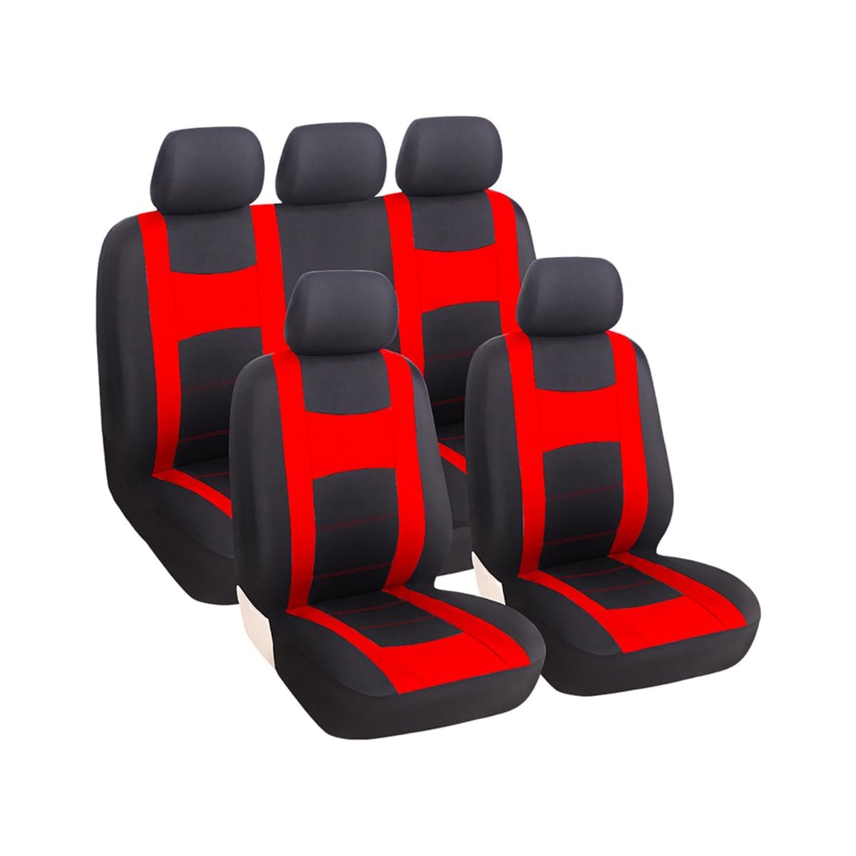 HNSWJZDY Auto Leder Sitzauflagen Set für Land Cruiser 8seats 2010-2015,Wasserdicht Abnehmbar Anti-schmutzig Sitzbezüge Auto Abstimmung Zubehör,D-Red von HNSWJZDY