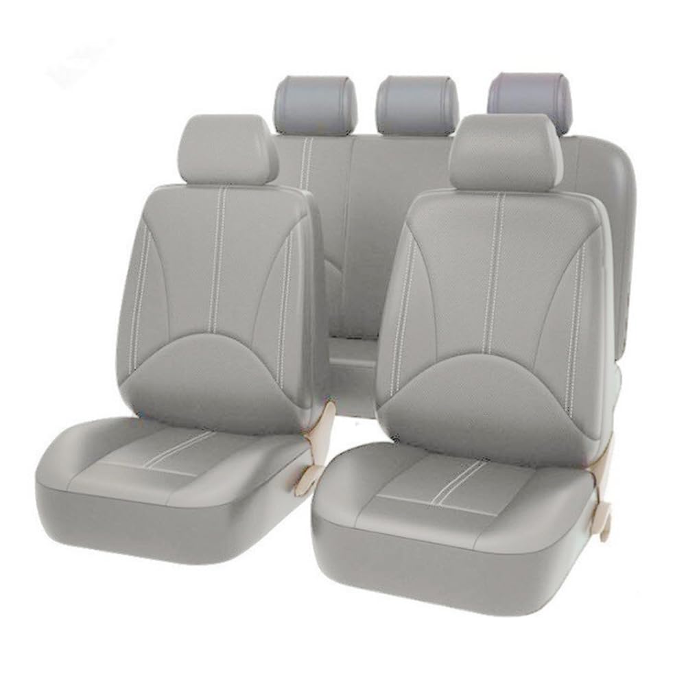Einfaches Design Autositzbezüge für Peugeot 307/307 SW / 307 3-door / 307 5-door / 307 Break 3E 3C 3H 3A 5-Seats, Hautfreundliche Textur Antifouling Universelle Sitzbezug,Grey von HNZZT