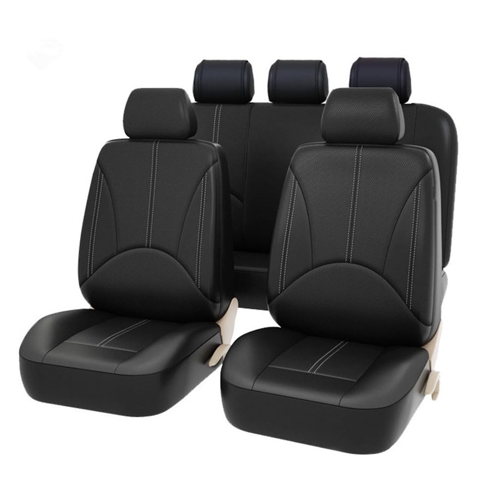 Einfaches Design Autositzbezüge für Suzuki Ignis MF FH FJ MH FF21S / GH-HT51S / Sport / HT81S 5-Seats, Hautfreundliche Textur Antifouling Universelle Sitzbezug,Black von HNZZT