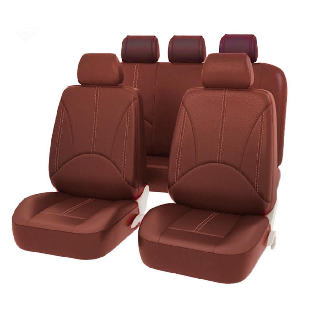 HNZZT Einfaches Design Autositzbezüge für BMW X1 U11 F48 E84 / X2 / X2M F39 / X3 G01 F25 E83 / IX3 G08 iX3 5-Seats, Hautfreundliche Textur Antifouling Universelle Sitzbezug,Brown von HNZZT