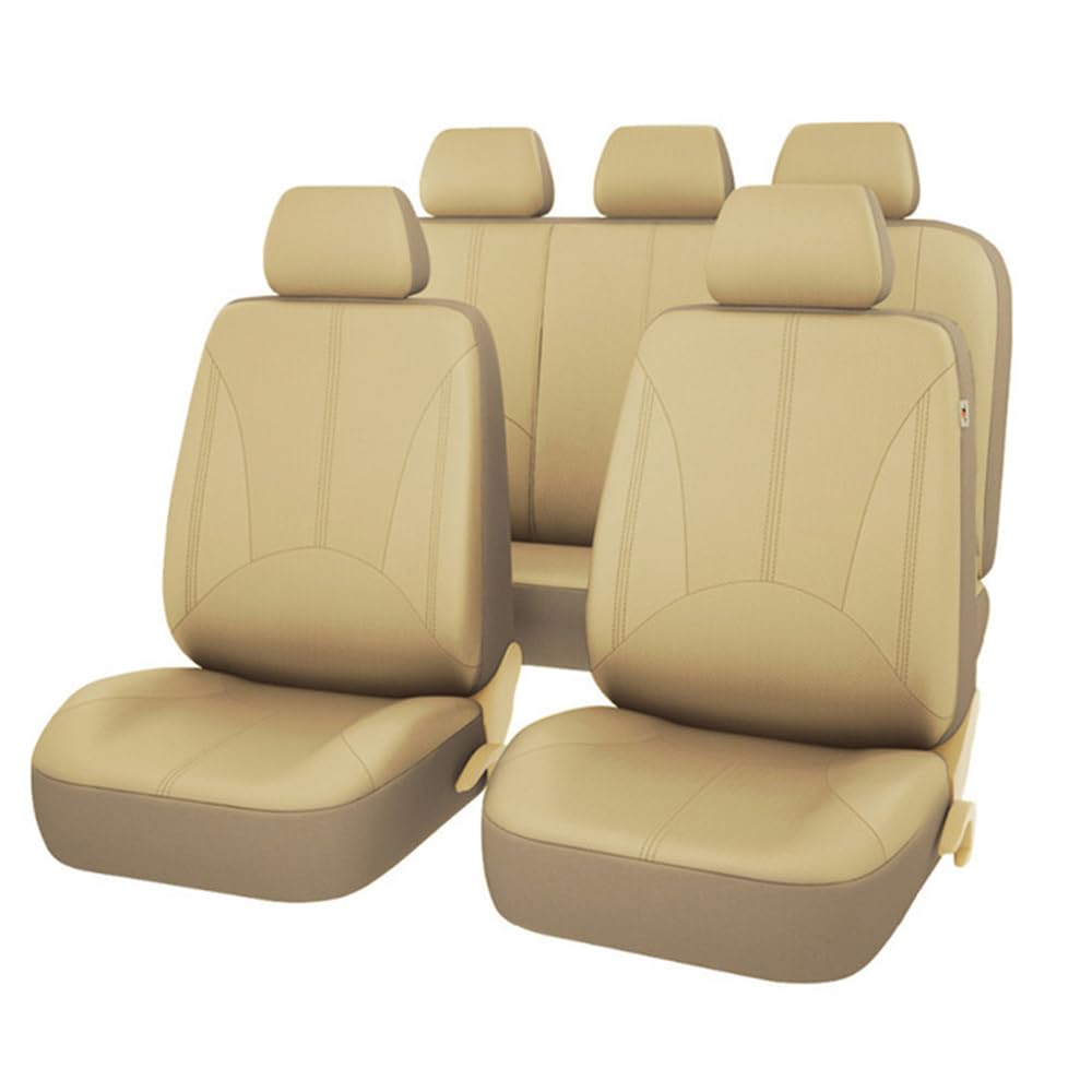 HNZZT Einfaches Design Autositzbezüge für Ford Taurus Sedan 6/5/4/3.Gen 6th/ D258/ D186/ DN101 5-Seats, Hautfreundliche Textur Antifouling Universelle Sitzbezug,Beige von HNZZT