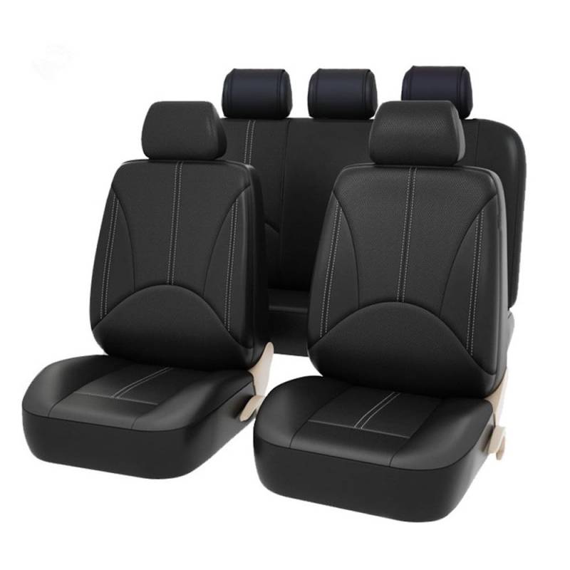 HNZZT Einfaches Design Autositzbezüge für Toyota Prius Sedan XW10/Mirai Sedan/Vios Sedan/Aristo/Avalon/Carina Sedan/Tercel 5-Seats, Hautfreundliche Textur Antifouling Universelle Sitzbezug,Black von HNZZT