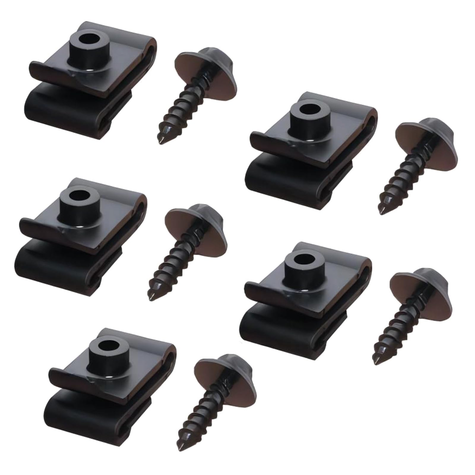 HNsdsvcd 5/10Pcs Schwarz Auto Selbstschneidende Schrauben Mit Pad U Förmigen Clips Für Auto Stoßstange Kotflügel Kotflügel Basis Befestigt von HNsdsvcd