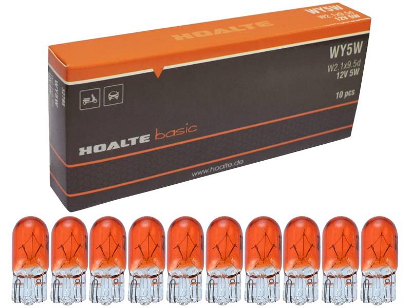 HOALTE 10 Stück WY5W Blinker Licht W2.1 x 9.5d 12V 5W Amber Orange Lampen von HOALTE