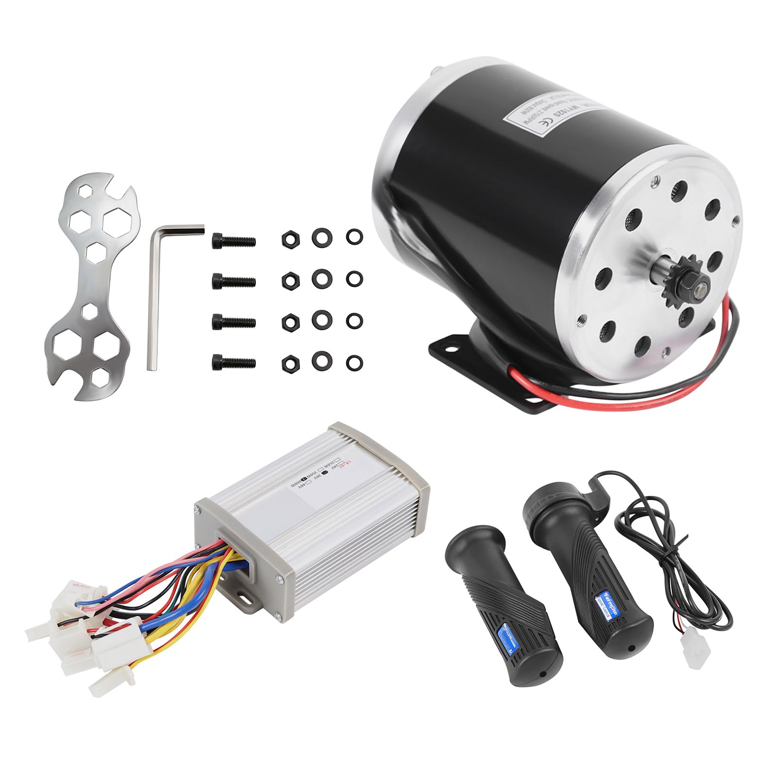 HOARLICN 36V Bürstenmotor, 800 W Elektro Scooter Bürstenmotor E-Scooter Elektrofahrrad Bürsten Motor 2750U/Min Mit Steuerung Pedal für Motorroller und kleine Go-Karts von HOARLICN