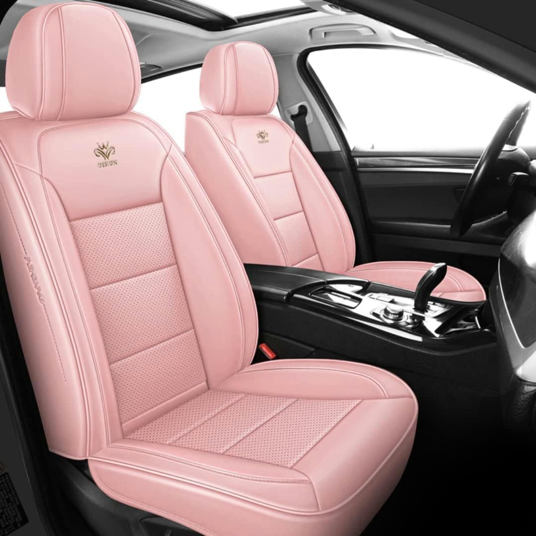 HOBIVA Sitzbezüge Auto Autositzbezüge Universal Set für Audi Audio Rs4 5 6 7 R8 S5 S6 S7 S8 Q3 Auto Zubehör,Rosa von HOBIVA
