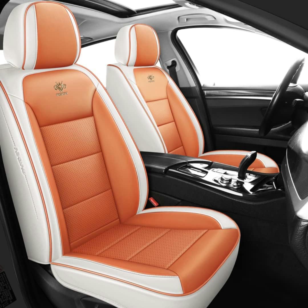 HOBIVA Sitzbezüge Auto Autositzbezüge Universal Set für Audi Audio Rs4 5 6 7 R8 S5 S6 S7 S8 Q3 Auto Zubehör,orange Farbe von HOBIVA