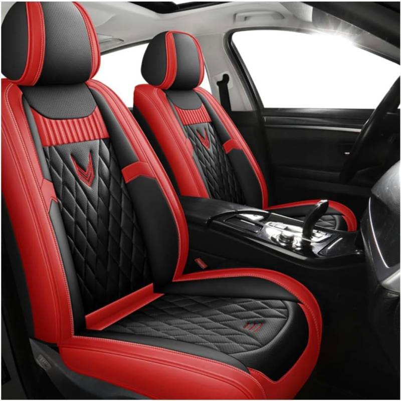 HOBIVA Sitzbezüge Auto Autositzbezüge Universal Set für BMW 3er 323Ci E46 328Ci E46 318Ci E46 320Ci E46 325Ci Coupe Cabrio Auto Zubehör,schwarz rot von HOBIVA