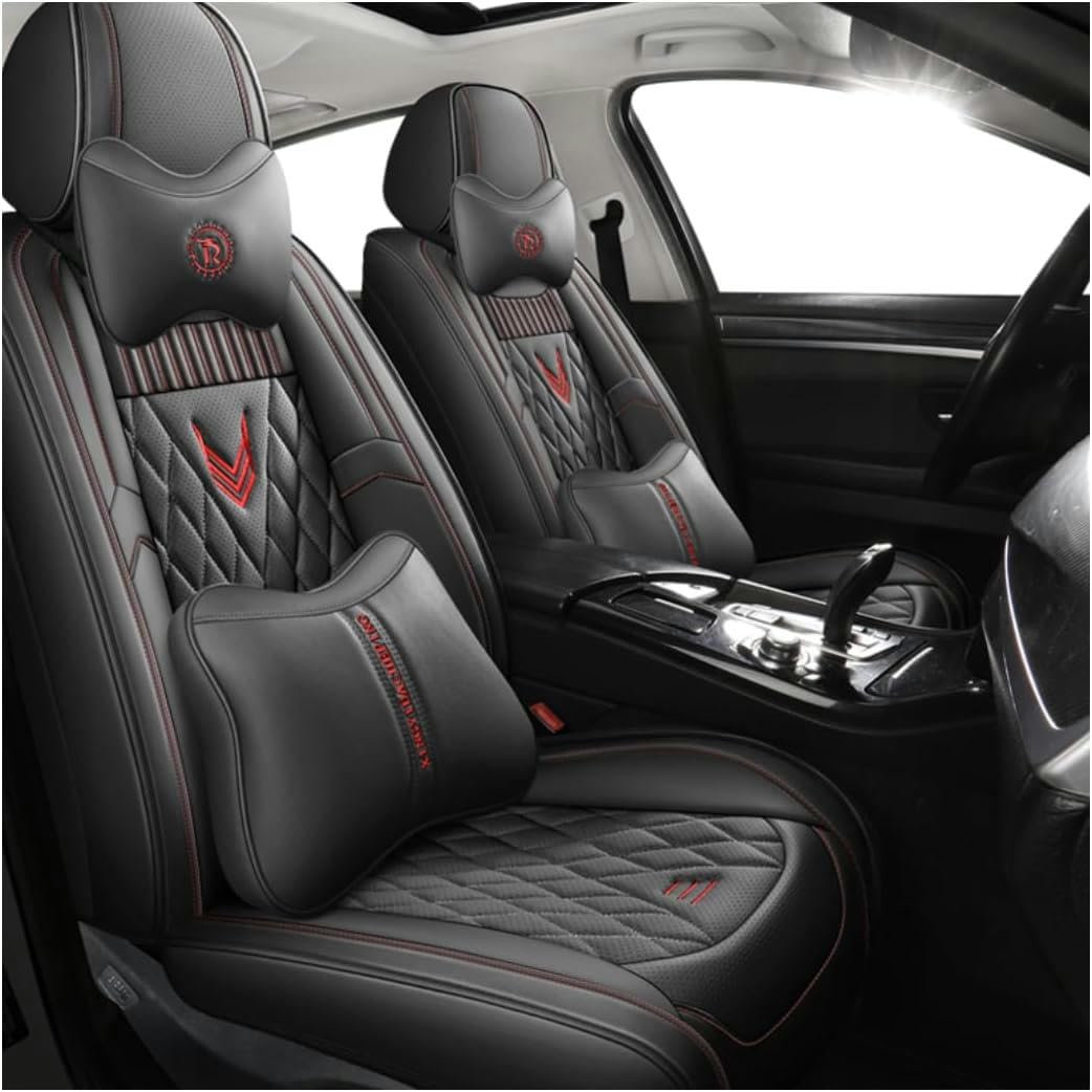 HOBIVA Sitzbezüge Auto Autositzbezüge Universal Set für Mitsubishi Outlander 5 Seats 2013 2014 2015 2016 Auto Zubehör,schwarz Luxus von HOBIVA