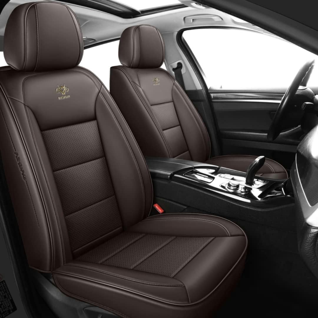 HOBIVA Sitzbezüge Auto Autositzbezüge Universal Set für Toyota Prius Yaris Highlander Auto Zubehör,braun von HOBIVA