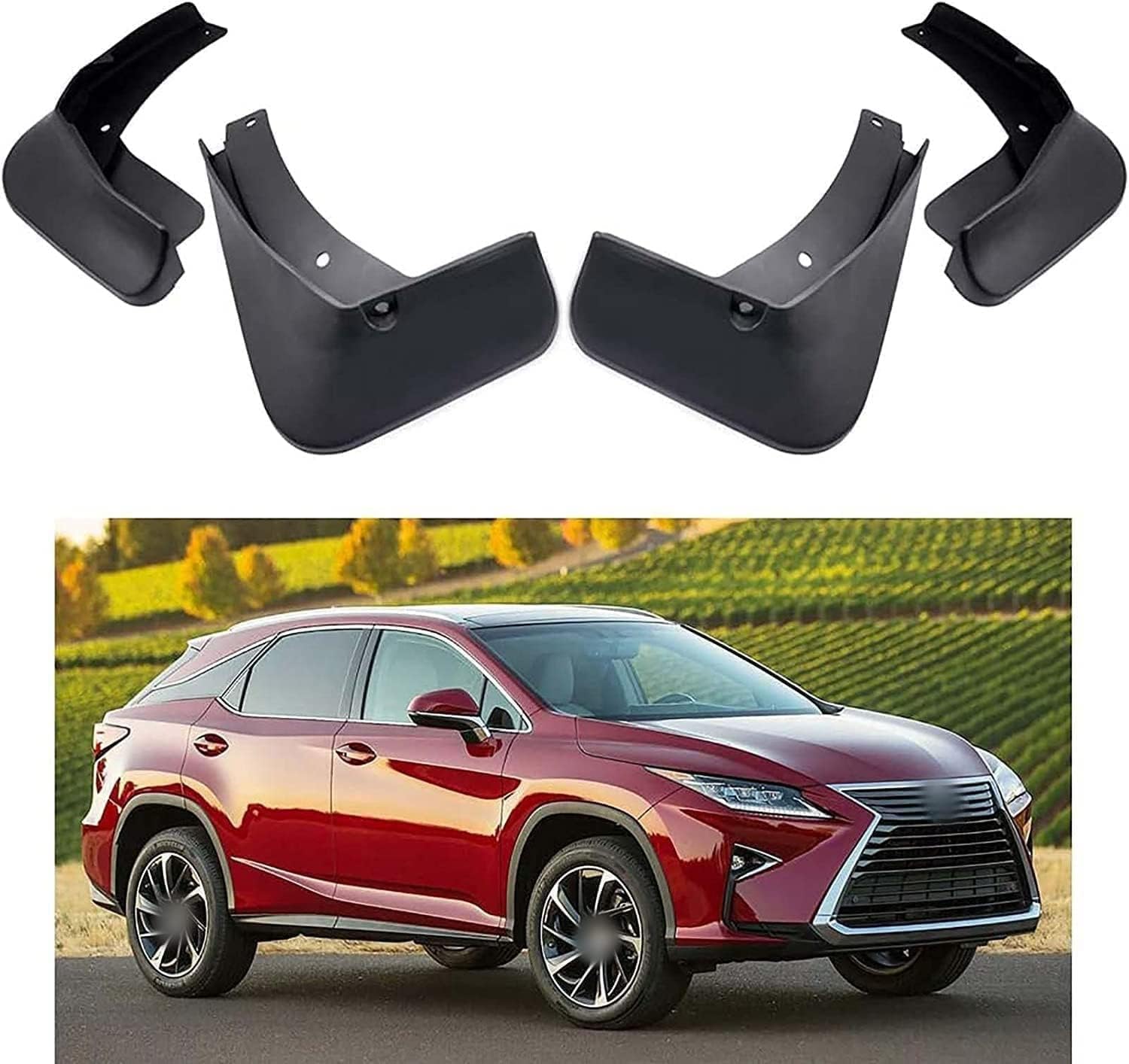 4 Stück Auto Schmutzfänger Für Lexus RX 350 350L 450h 450hL 200t 2016-2019,Schmutzfänger Vordere Hintere Spritzschutz Kit Staubdicht Spritzfest Auto-Styling-Zubehör von HOCAH