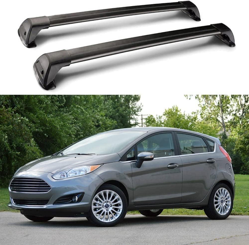 Auto Aluminium Dachträger für Ford Fiesta 2009-2014 Auto Dachträger Fahrradträger Dachträger Lastenträger 2-teiliger Kreuzschienen-Dachträge von HOCAH