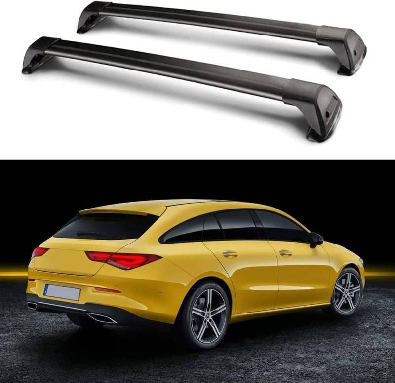 Auto Aluminium Dachträger für Mercedes Benz CLA Class Shooting Brake Estate 2020+ Auto Dachträger Fahrradträger Dachträger Lastenträger 2-teiliger Kreuzschienen-Dachträge von HOCAH