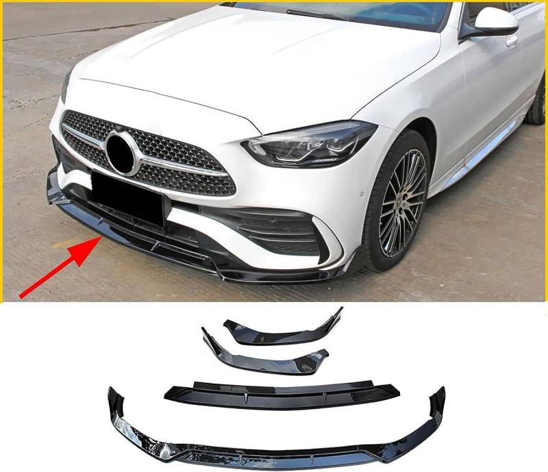 Auto Frontspoiler Für Benz C Class W206 2021 2022 Tuning,Stoßfängerlippe Spoilerlippe ABS Dauerhaft AntiKollision Frontspoiler Protector von HOCAH