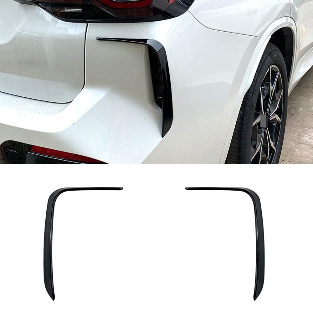 Auto Heckstoßstangen Seite Splitter Spoiler Luftauslass Lüftung Abdeckung für BMW X3 G01 M Sport 2022 2023, ABS Auto Außen Zubehör,Glossy Black-A von HOCAH