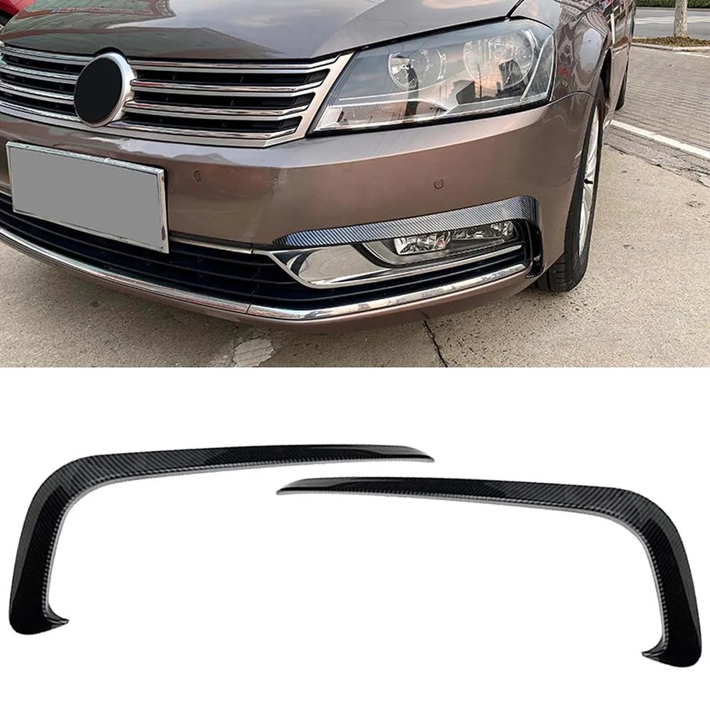 HOCAH Auto Frontstoßstange Nebelleuchte Nebelscheinwerfer Rahmen Abdeckung für VW Passat B7 2011 2012 2013 2014 2015, ABS Auto Außen Dekoration Zubehör,Carbon Fiber Look von HOCAH