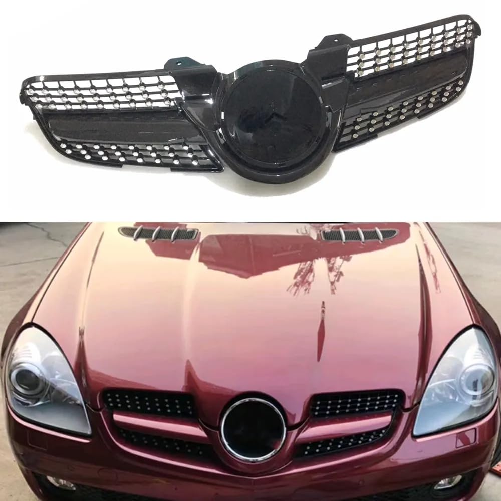 Auto Grill, für Mercedes Benz SLK R171 SLK200 300 350 SLK55 2008-2010 Auto Kühlergrill, Front Bumper Grille, Sport Kühlergrill, Kühlergrillblende von HOFFTI